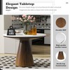 NicBex 45 Inch Round Dining Table,Modern Kitchen Table with Marble Veneer Tabletop for 4 Person,Living Dining Room,Brown - 4 of 4