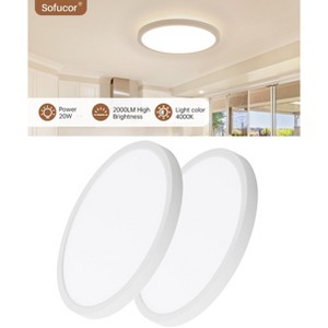 11.8 Inch LED Flush Mount Ceiling Light Fixture Super Slim 20W 2000lm LED Ceiling Light Round Light Fixture for Bedroom Kitchen Dining Room - 1 of 4