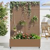 Wooakway Metal Planter Box with Trellis Raised Garden Bed with Arbor Privacy Screen Black/Gray/Brown - 3 of 4