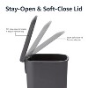 Basics Compact Plastic Bathroom Trash Can with Hands Free Foot Pedal, Quiet Close Step-On, 6 Liters, Black, Lid Included - 3 of 4