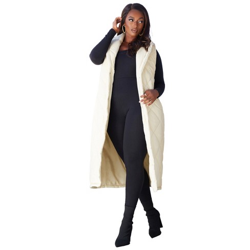 Rebdolls Women's Plus Size Quilted Snap Closure Longline Vest : Target