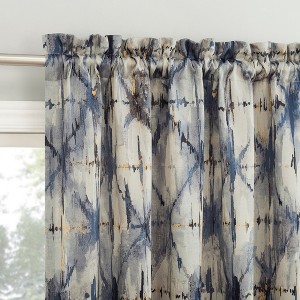 No. 918 1pc 54"x63" Keaton Geometric Print Room Darkening Rod Pocket Curtain Panel Gray - 1 of 4