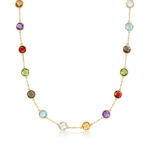 Ross-Simons 13.80 ct. t.w. Bezel-Set Multi-Gemstone Station Necklace in 14kt Yellow Gold - 1 of 4