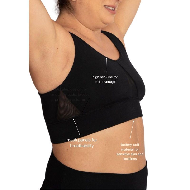 AnaOno Women's Post-Surgery Soft Leslie Leisure Bralette Black - Large, 5 of 7
