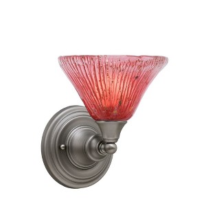 Toltec Lighting Any 1 - Light Sconce in  Brushed Nickel with 7" Raspberry Crystal Shade - 1 of 1