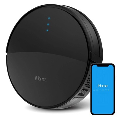 iHome AutoVac 2 in 1 Robot Vacuum & Mop with HomeMap Navigation/Mapping, Strong Suction Power  - Black