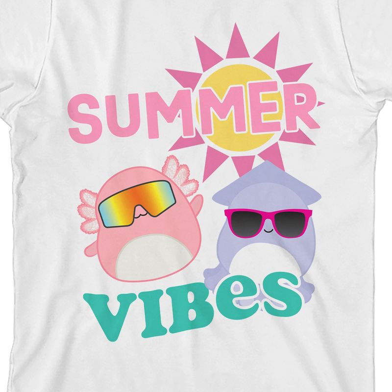Squishmallows Summer Vibes Crew Neck Short Sleeve White Youth T-shirt, 2 of 4