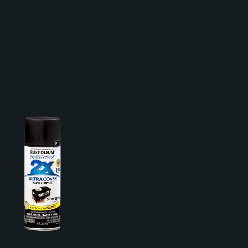 Rust-oleum 12oz 2x Painter's Touch Ultra Cover Semi-gloss Spray Paint Black  : Target