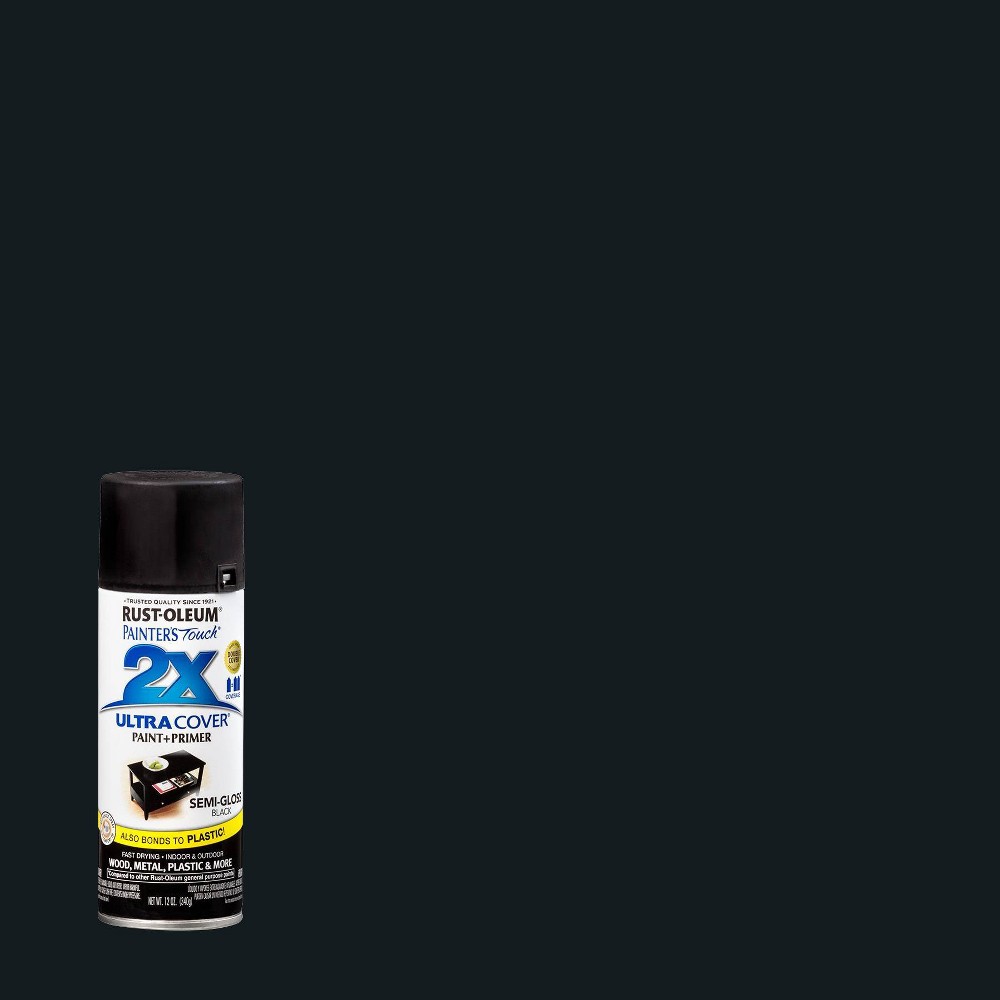 Photos - Paint / Enamel Rust-Oleum 12oz 2X Painter's Touch Ultra Cover Semi-Gloss Spray Paint Blac 
