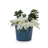 SEVOBAL Planters 3-Piece Modern Ceramic Glossy Flower Pots, Frost-Resistant with Drainage Holes for Indoor, Outdoor, Blue, 19.7"*19.7"*18.6" - 2 of 4
