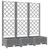 vidaXL Garden Planter with Trellis Light Gray 47.2"x15.7"x47.8" PP - 2 of 4