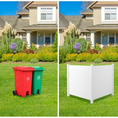LOVMOR 2Pc 50x50 Ft Air Conditioner Fence Trash Can Fence, Outside Privacy Fence Panel Screens, Vinyl Pool Equipment Enclosure, for Outdoor Units