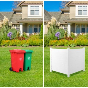 LOVMOR 2Pc 50x50 Ft Air Conditioner Fence Trash Can Fence, Outside Privacy Fence Panel Screens, Vinyl Pool Equipment Enclosure, for Outdoor Units - 1 of 4