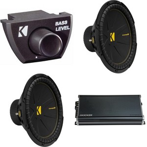 Kicker (2) 50CWCS154 CompC 15" Subwoofer, Single 4-Ohm with CXA18001 Amp Bundle ( Includes Bass Knob ) - 1 of 4