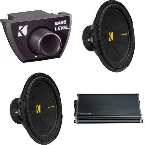 Kicker (2) 50CWCS154 CompC 15" Subwoofer, Single 4-Ohm with CXA18001 Amp Bundle ( Includes Bass Knob ) - image 1 of 4