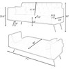 QingMoon 71" Convertible Loveseat Sofa, Velvet Couch Bed, Folding Recliner with Golden Metal Legs and Pillows for Living Room, Office - 4 of 4