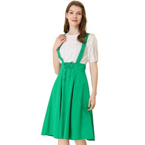INSPIRE CHIC Women's High Waist Overall Corset Skater Suspender Dresses - 1 of 4