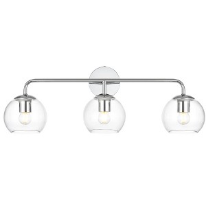 Elegant Lighting Genesis 3 light Chrome and Clear Bath Sconce - 1 of 4