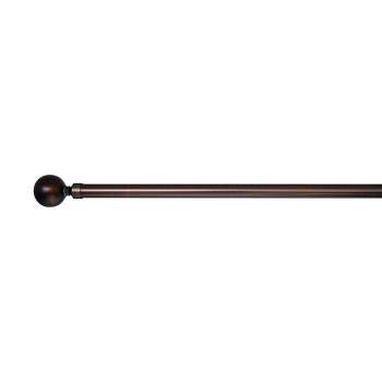 LX01 Ball Finial Adjustable Steel Rod Set 1" Diameter Antique Bronze/Brown by Versailles