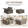 Lift Top Wood Square Center Table with Charging Station, Rustic Coffee Table - 3 of 4