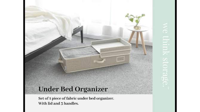 WeThinkStorage 30" x 12" x 6.5" Foldable Under Bed Organizer with Double Folding, 2 of 8, play video