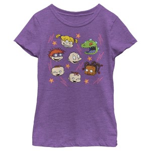 Girl's Rugrats Character Lightning Montage T-Shirt - 1 of 4