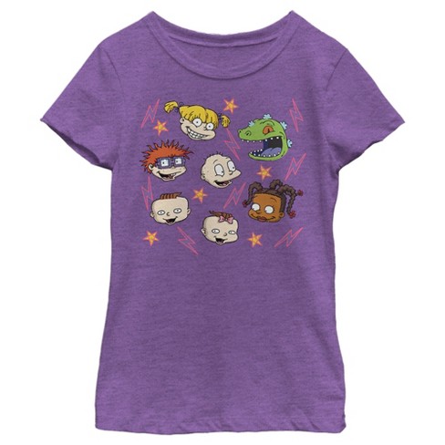Girl's Rugrats Character Lightning Montage T-shirt - Purple Berry - X ...
