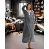 ADR Women's Plush Fleece Nightgown Woman, Long Cozy Kaftan with Pockets, Plaid & Solid Colors - 2 of 4