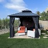 PURPLE LEAF Permanent Hardtop Gazebo Aluminum Frame Gazebo with Galvanized Steel Double Roof, UV-Resistant, Netting & Curtains included - Grey - 2 of 4