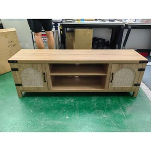 Nasitip Rattan TV Stand for Living Room, Boho Entertainment Center with Rattan Door and Adjustable Shelves, Media Console with 2-Tier Open Storage - 1 of 1