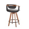 Fixed Faux Leather Mid-Century Modern Counter Stool with Bamboo Frame and 360¡ã Swivel for Kitchen or Dining Room - 3 of 4