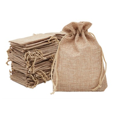 Mini Floral Print Burlap Drawstring Bags – 12 Pc. | Oriental Trading