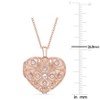 EVERLY JEWELRY | Rose Plated Sterling Silver 5/8ct White Topaz Heart Locket Necklace, 18 inc - 2 of 4