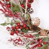 26" Farmhouse Berry Pine Winter Christmas Birch Wreath for Front Door - 3 of 4