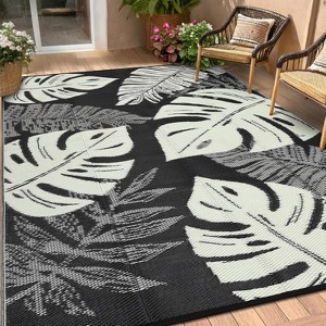 Outdoor Rugs UV Resistant Waterproof Patio Rug, Plastic Straw Reversible Portable Rug Modern Carpet for Beach Balcony Deck Yard - 1 of 4