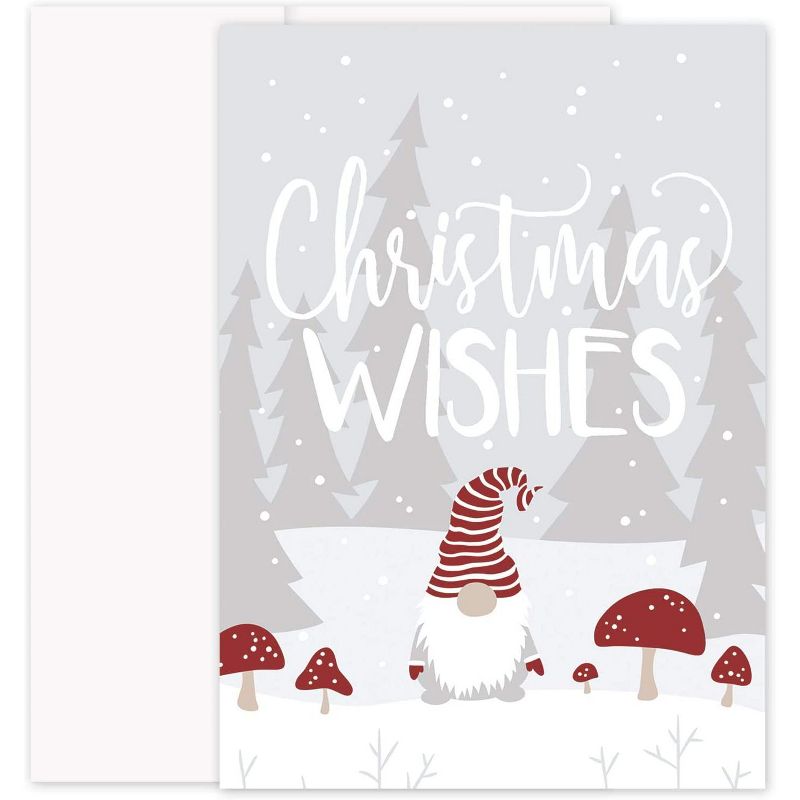 "Masterpiece Studios Laughter & Joy 16-Count Boxed Holiday Cards With Envelopes, 5"" x 7", Gnome Christmas Wishes" (935900), 1 of 3