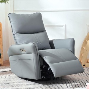 KTMBDW Power Recliner Chair, 270 Swivel Rocker Chair,Small Rocking Recliner Chair for Small Spaces,Upholstered Glider Recliner Chair with Side Pockets - 1 of 4