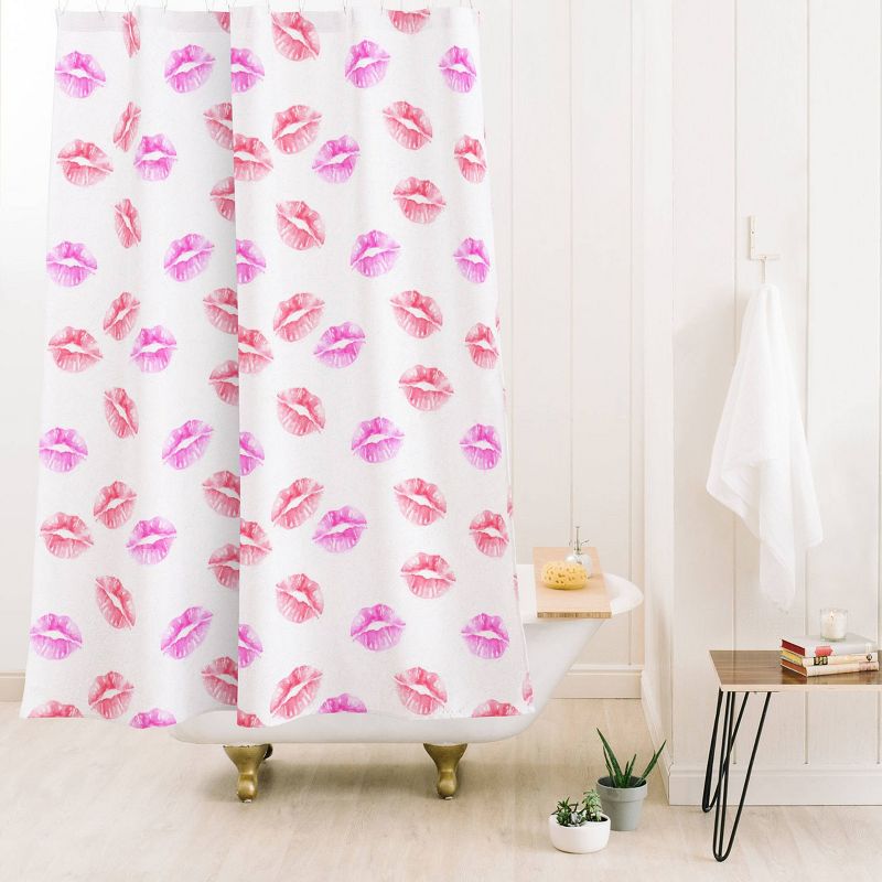 Wonder Forest Kiss Kiss Lips Shower Curtain White - Deny Designs, 3 of 4