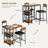 Kitchen Bar Table Set with Footrest, Table with 2 Upholstered Chairs, Dining Room Set for Counter Bar, Easy to Assemble for Small Space - 2 of 4