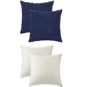 REGALWOVEN 4 Pcs Modern Solid Throw Pillow Covers for Sofa, Living Room 18" x 18" - 1 of 4