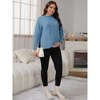 INSPIRE CHIC Women's Maternity Sweater Tops Long Sleeve Shirts Side Slit Stripe Ribbed Knit Mock Neck Pullover Pregnancy - 3 of 4