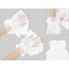 INSPIRE CHIC Women's Lace Fingerless Wrist Length Wedding Elegant White Ruffled Floral Gloves 1 Pair - 3 of 4