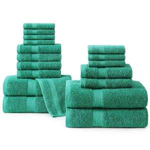 BAGOKIE 16 Piece Premium Cotton Bath Towel Set - 1 of 4