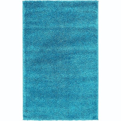 Lush Turquoise 8' x 10' Rectangular Shag Area Rug