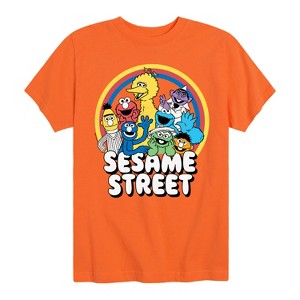 Boys' - Sesame Street - Sesame Group Rainbow Short Sleeve Graphic T-Shirt - 1 of 4