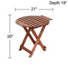 Teal Island Designs Farmhouse Rustic Acacia Wood Outdoor Accent Tables 21" x 19" Set of 2 Natural Folding Slat Fish Tabletop for Spaces Patio Balcony - 4 of 4