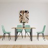 Vynxaria Set of 4 Dining Chairs: Light Grey Linen Padding, Sturdy Black Metal Legs, Perfect for Dining & Living Areas - 3 of 4