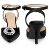 Perphy Women's  Pointed Toe Rhinestones Cut-Out Ankle Strap Stiletto Heel Pumps - 3 of 4
