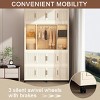INFURNIC Armoires Portable Wardrobe Closet with Magnetic Doors and Hanging Rod for Easy Storage, White, 48.03"*17.72"*77.17" - 3 of 4