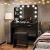 Acekool Vanity Desk with Mirror & Lights, Power Outlet, 3 Lighting Modes, 2 Drawers, Makeup Table for Bedroom - 3 of 4